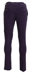 BENCIVENGA Purple Pure Cotton Tapered Mens Pants - Trousers