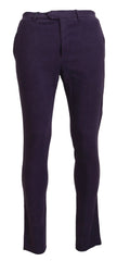 BENCIVENGA Purple Pure Cotton Tapered Mens Pants - Trousers