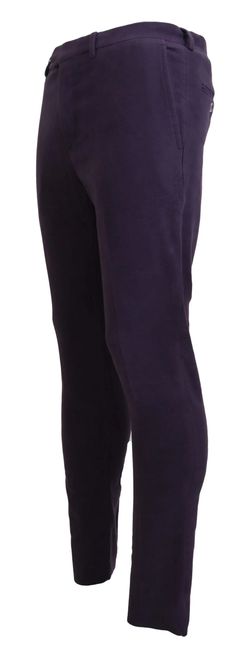BENCIVENGA Purple Pure Cotton Tapered Mens Pants - Trousers