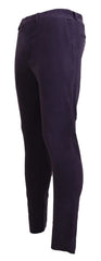 BENCIVENGA Purple Pure Cotton Tapered Mens Pants - Trousers