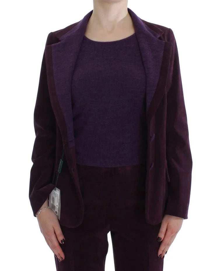 BENCIVENGA Purple Wool Suit T-Shirt Set - IT42|M - Pant Suits