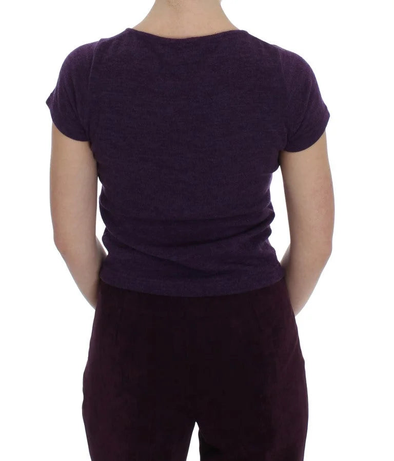 BENCIVENGA Purple Wool Suit T-Shirt Set - IT42|M - Pant Suits
