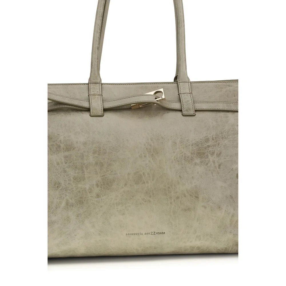Benedetta Bruzziches Beige Calf Leather Bos Taurus Shoulder Bag