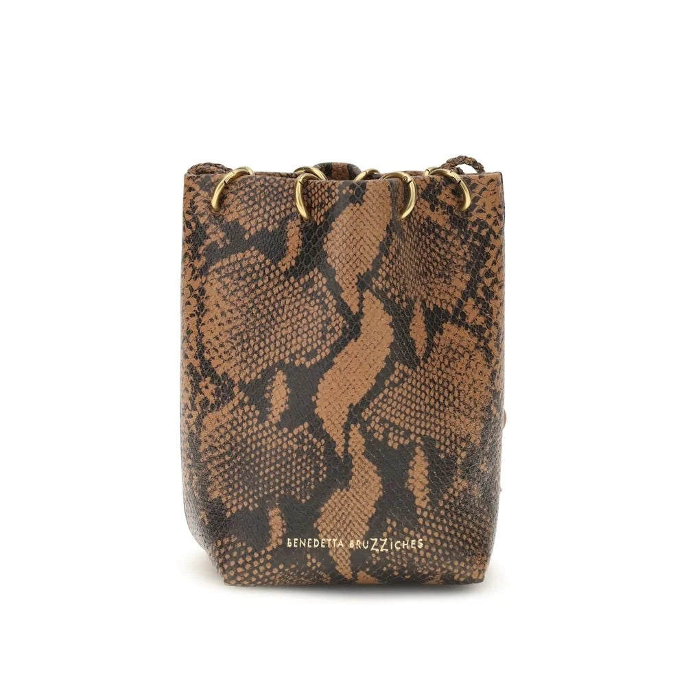 Benedetta Bruzziches Brown Calf Leather Bos Taurus Backet Bag