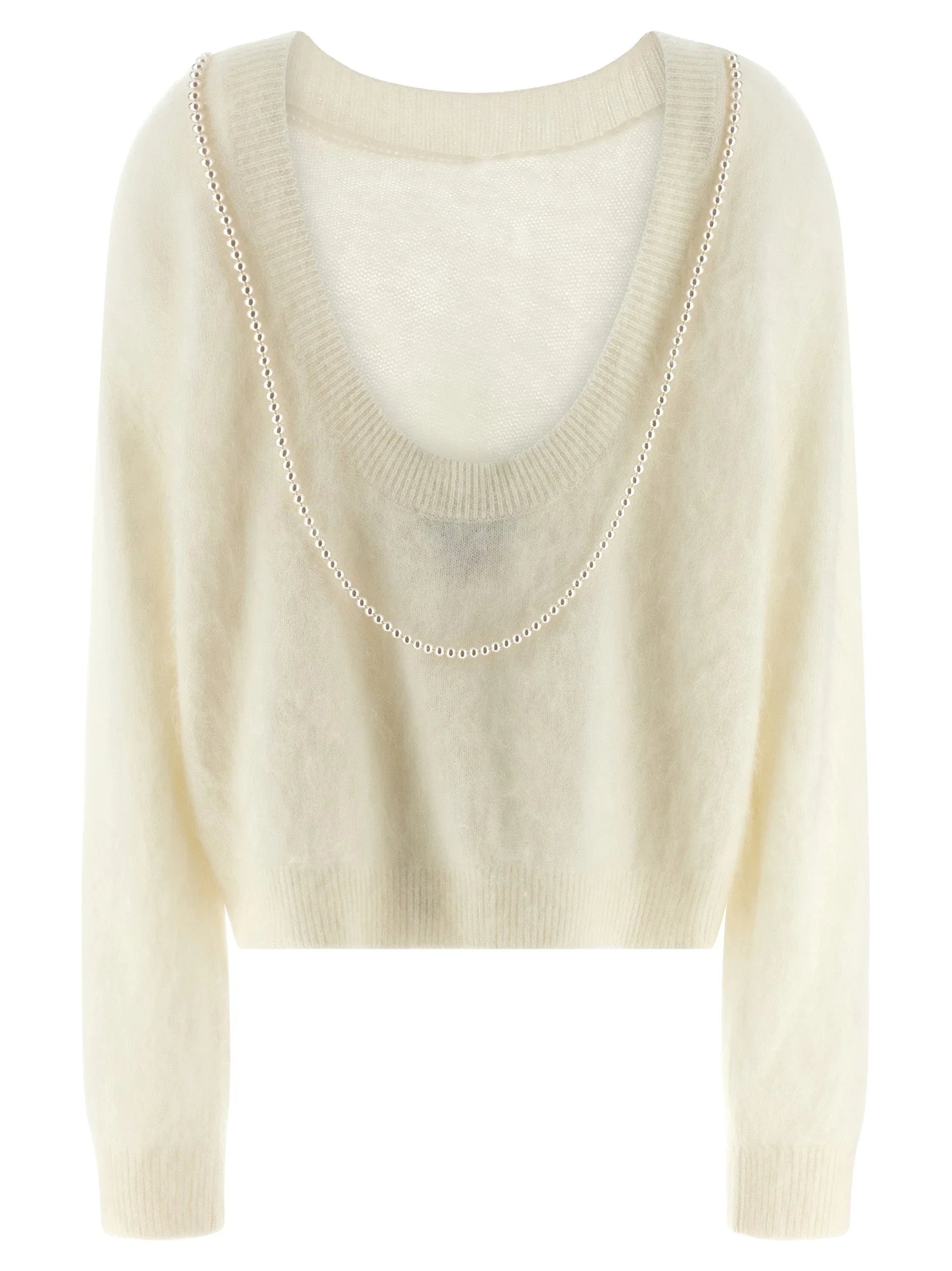BERNADETTE White Cashmere Cardigan - L