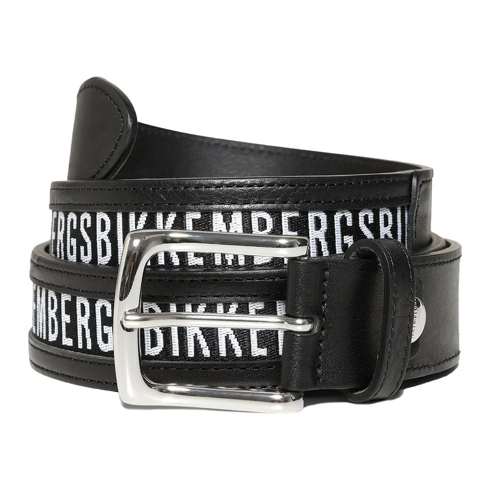 Bikkembergs Black Calfskin Men Belt - Belts