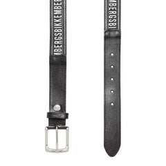 Bikkembergs Black Calfskin Men Belt - Belts