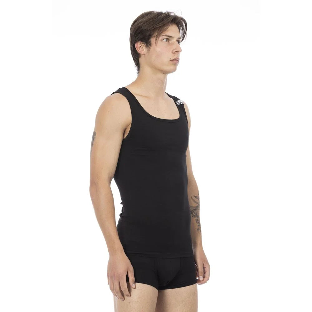 Bikkembergs Black Cotton Men Tank Top - Tank Tops