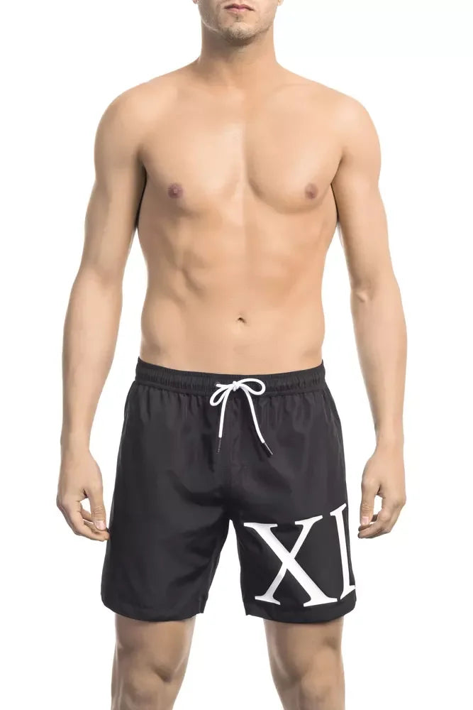 Bikkembergs Black Polyester Men Swim Short - Boardshorts