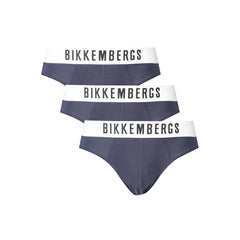Bikkembergs Blue Cotton Underwear - S - Briefs