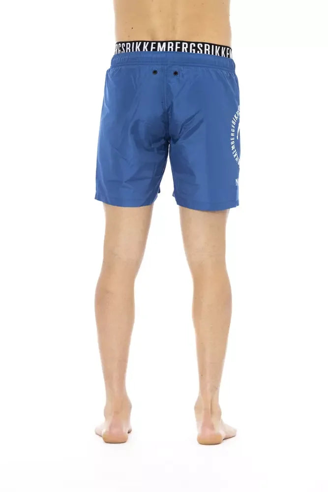 Bikkembergs Blue Polyester Men Swim Short - Boardshorts