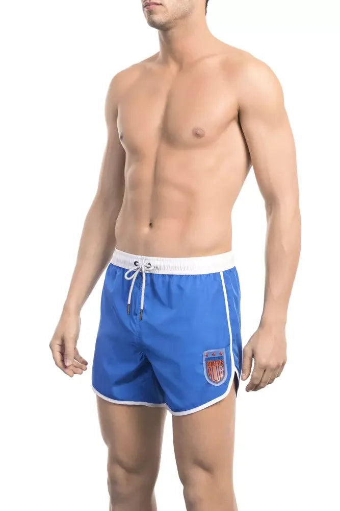Bikkembergs Blue Polyester Men Swim Short - Swim Boxers