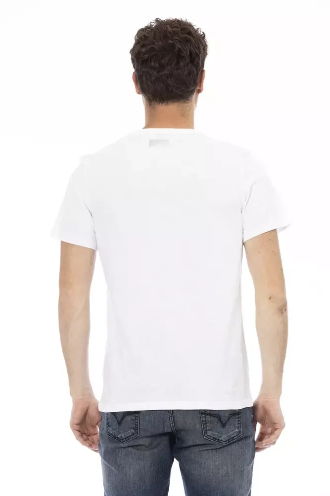 Bikkembergs Elegant White Front Print T-Shirt - L - T-Shirts