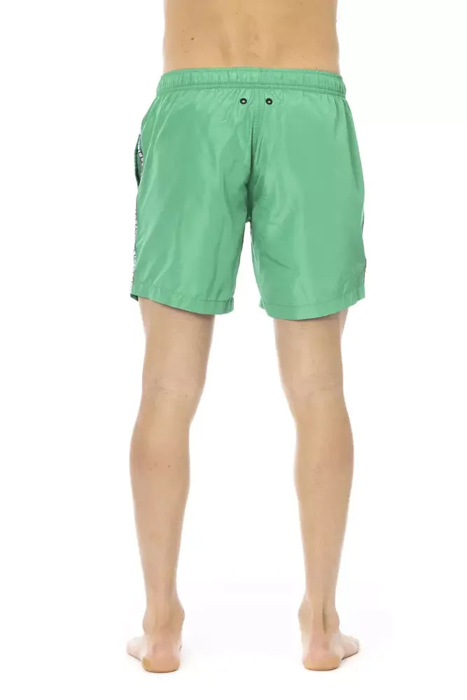 Bikkembergs Green Polyester Men Swim Short - Swim Boxers