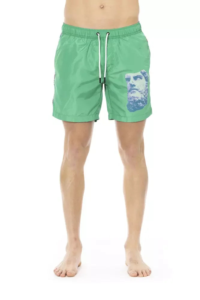 Bikkembergs Green Polyester Men Swim Short - Swim Boxers