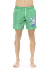 Bikkembergs Green Polyester Men Swim Short - Swim Boxers