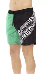 Bikkembergs Green Polyester Men’s Swim Short - Boardshorts