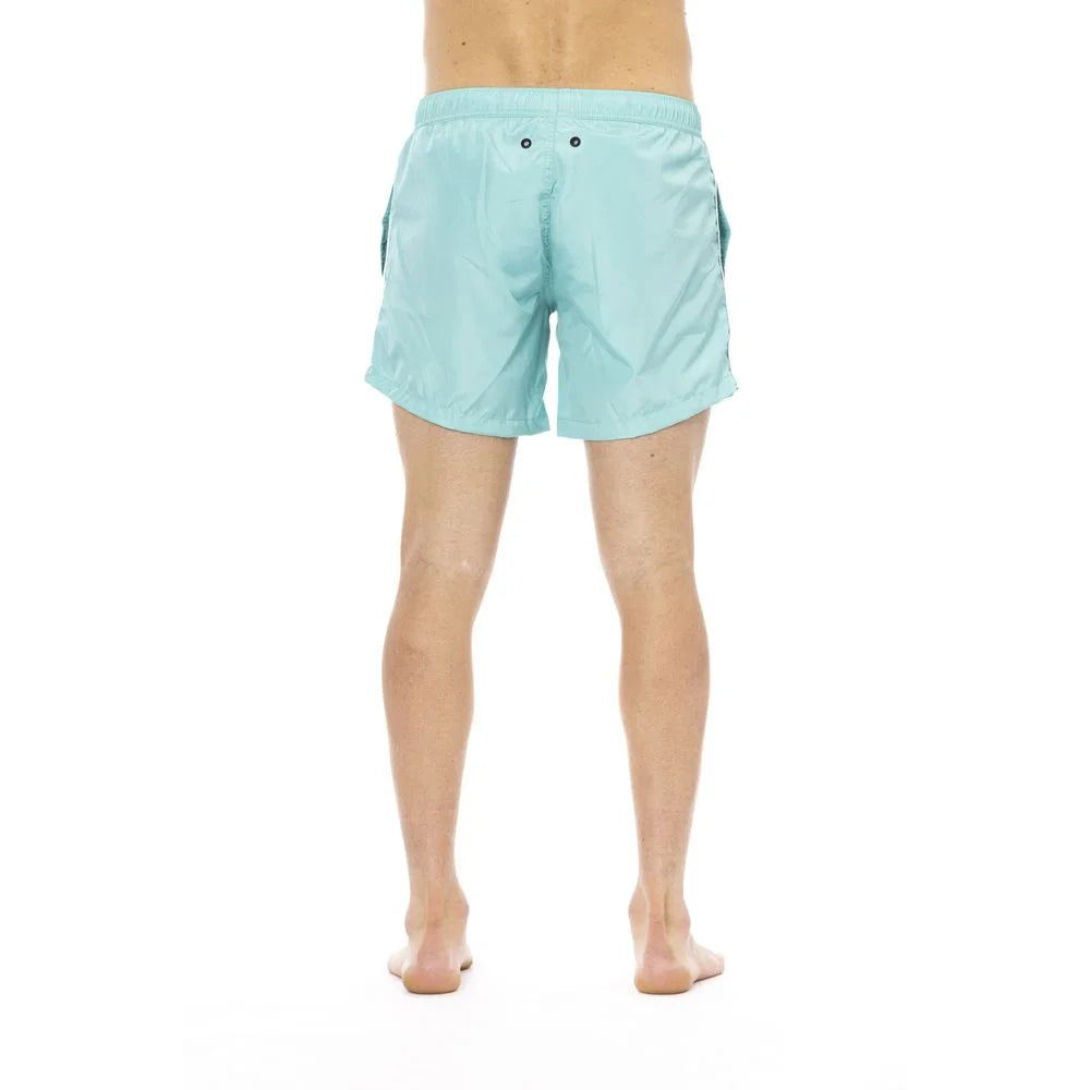 Bikkembergs Light Blue Polyester Men Swim Short - Boardshorts