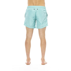 Bikkembergs Light Blue Polyester Men Swim Short - Boardshorts