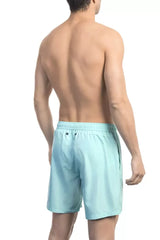 Bikkembergs Light Blue Polyester Men Swim Short - Swim Boxers