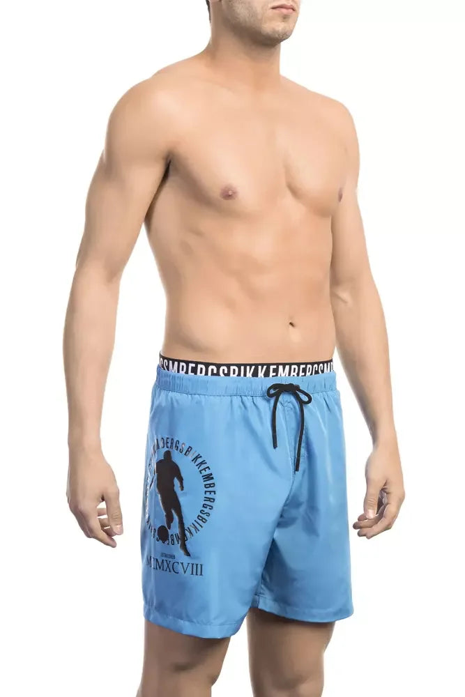 Bikkembergs Light Blue Polyester Men’s Swim Short - Swim Boxers