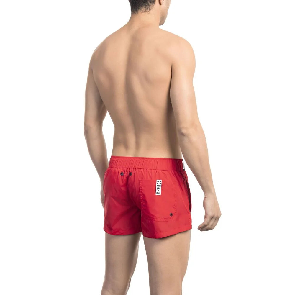 Bikkembergs Red Polyamide Men Swim Short - Swim Boxers
