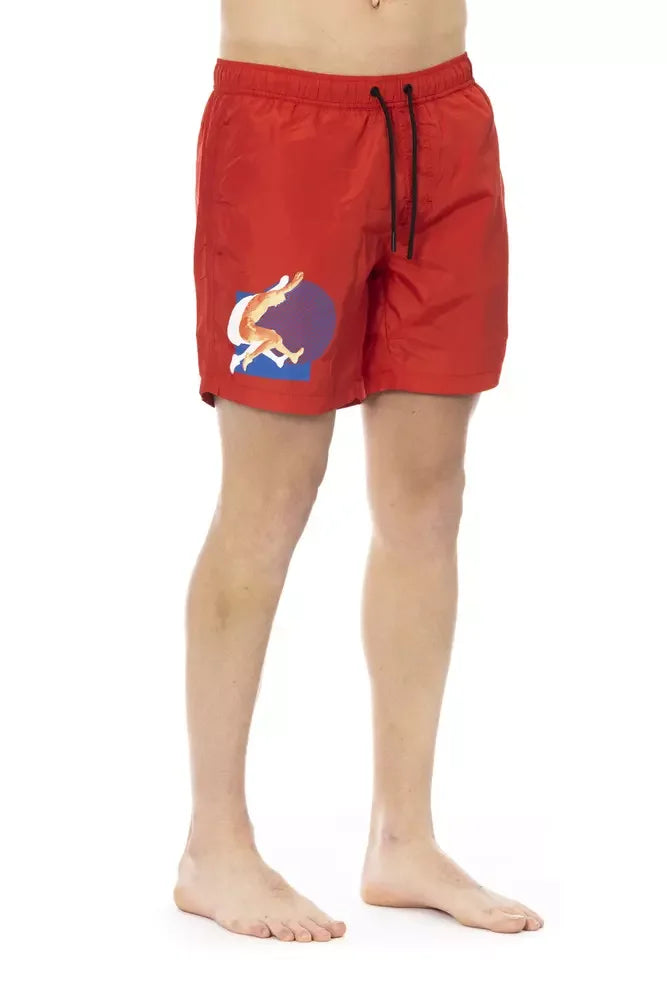 Bikkembergs Red Polyester Men Swim Short - Boardshorts