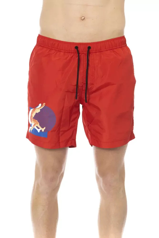 Bikkembergs Red Polyester Men Swim Short - Boardshorts