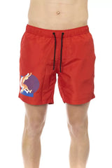 Bikkembergs Red Polyester Men Swim Short - Boardshorts