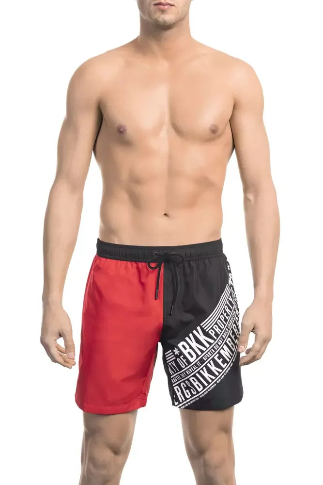 Bikkembergs Red Polyester Men Swim Short - Boardshorts