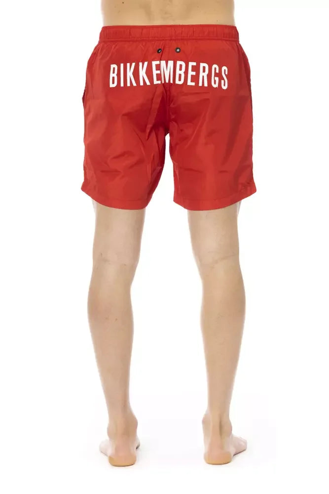 Bikkembergs Red Polyester Men Swim Short - Boardshorts