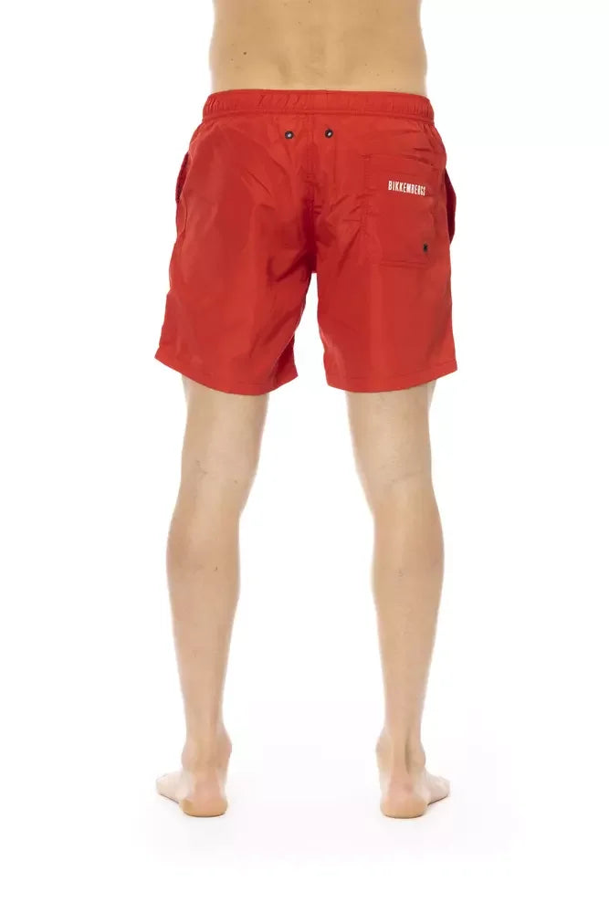 Bikkembergs Red Polyester Men Swim Short - Swim Boxers
