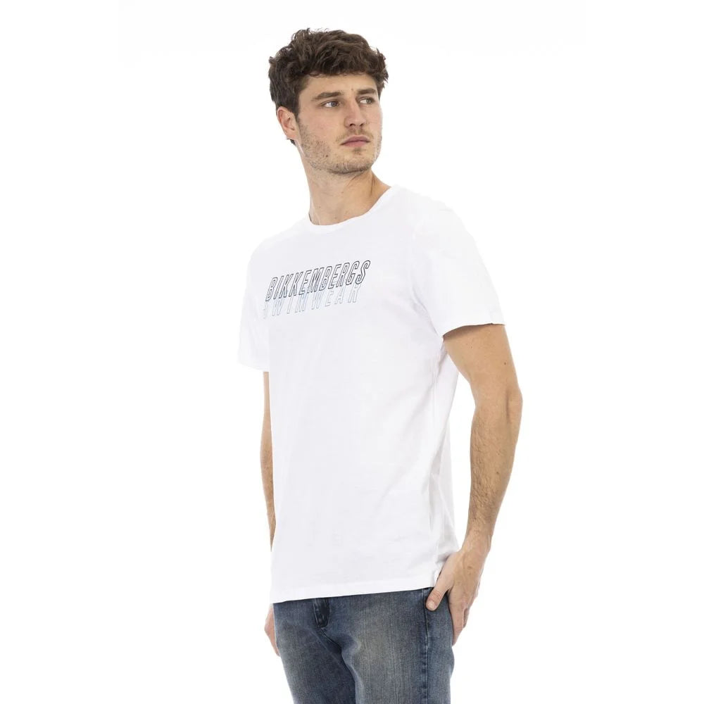 Bikkembergs White Cotton Men T-Shirt - T-Shirts