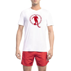 Bikkembergs White Cotton Men T-Shirt - T-Shirts