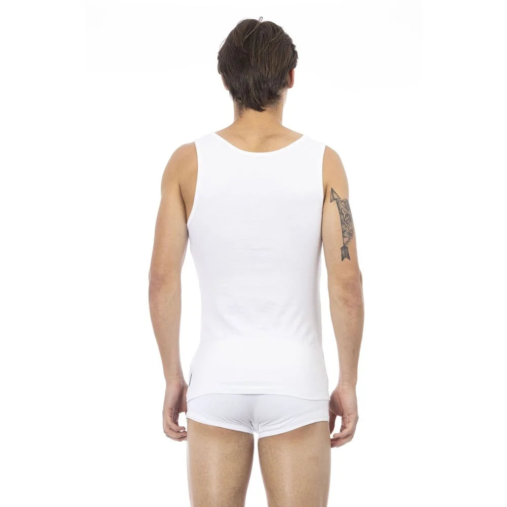 Bikkembergs White Cotton Men’s Tank Top - Tank Tops