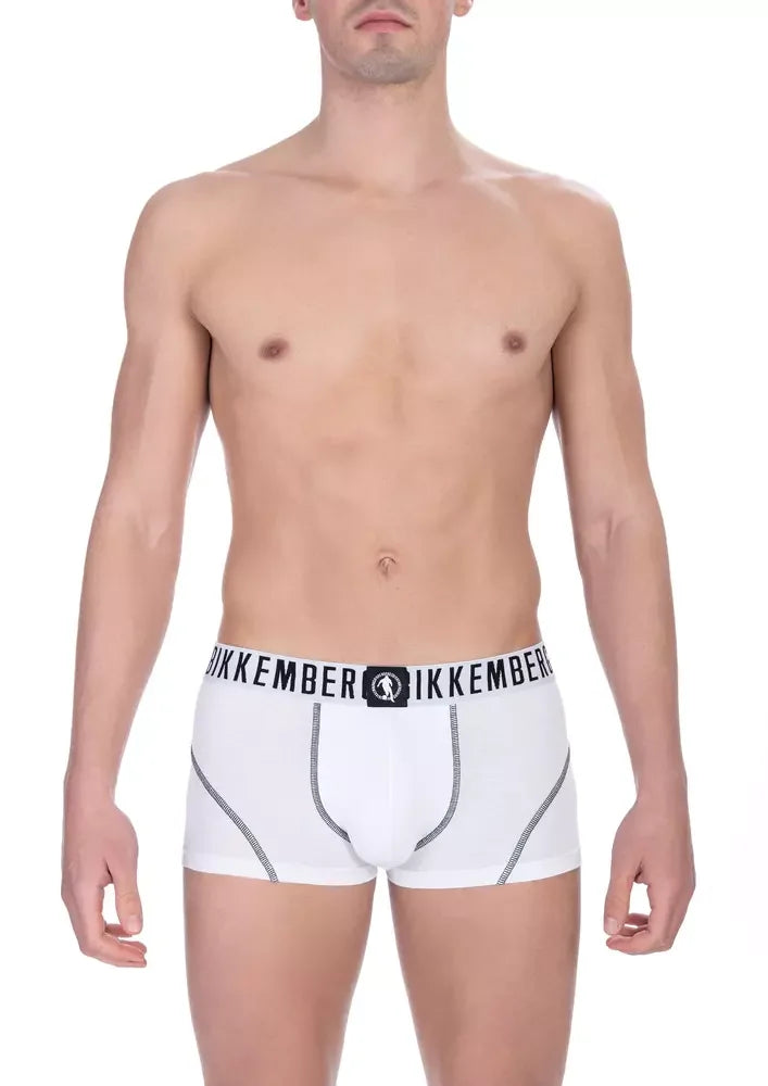 Bikkembergs White Cotton Men’s Trunk Pack - Trunks