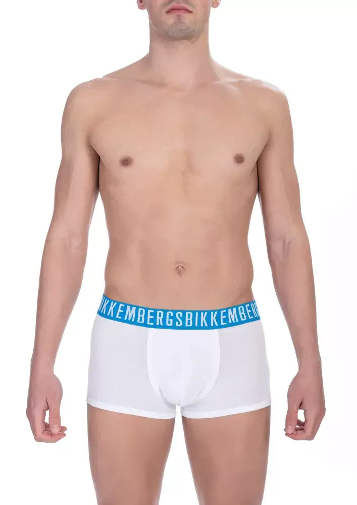 Bikkembergs White Cotton Men’s Trunk Underwear - S - Trunks