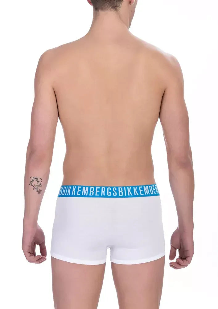 Bikkembergs White Cotton Men’s Trunk Underwear - S - Trunks