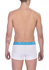 Bikkembergs White Cotton Men’s Trunk Underwear - S - Trunks