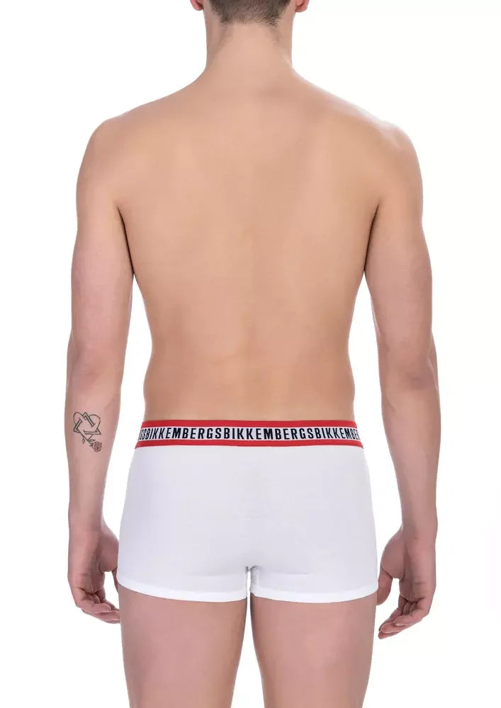 Bikkembergs White Cotton Men’s Underwear Trunk Duo Pack - L - Trunks