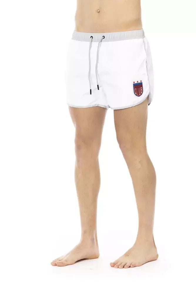 Bikkembergs White Polyester Men Swim Short - Swim Boxers