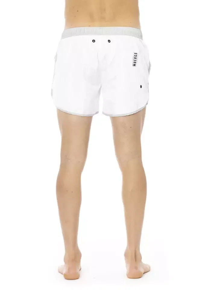 Bikkembergs White Polyester Men Swim Short - Swim Boxers