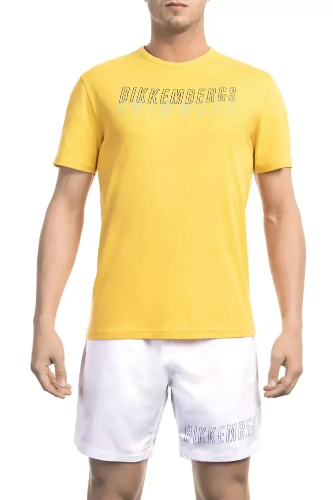 Bikkembergs Yellow Cotton Men T-Shirt - T-Shirts