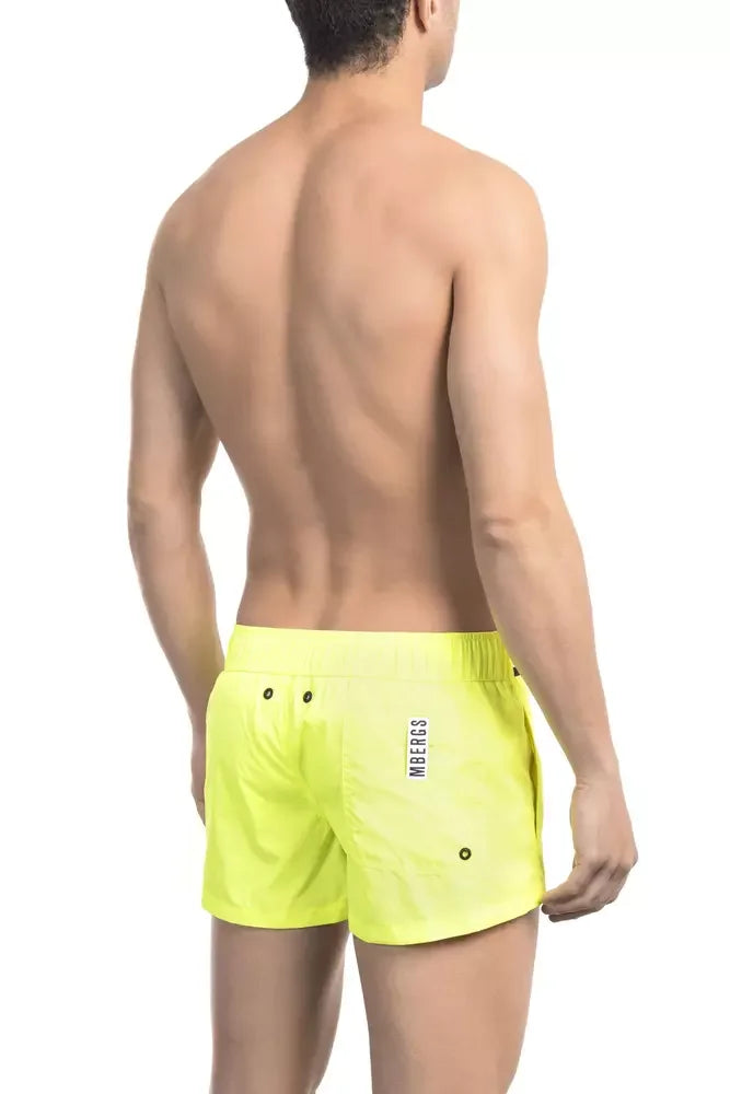 Bikkembergs Yellow Polyamide Men Swim Short - Swim Boxers