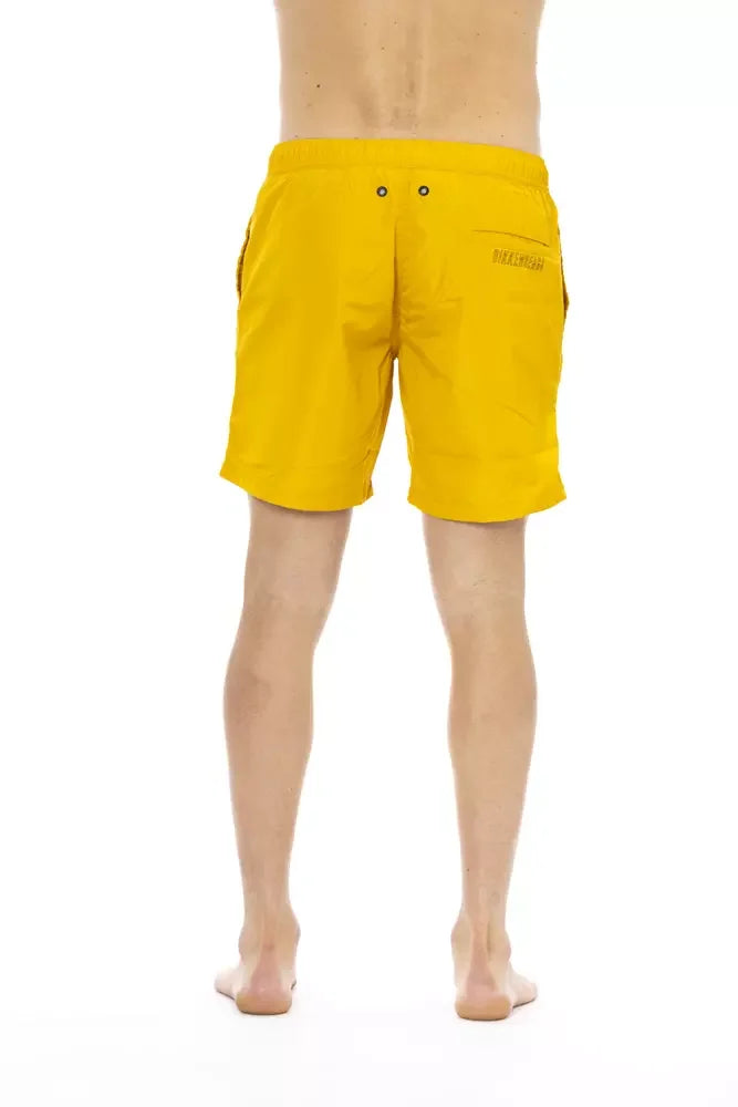 Bikkembergs Yellow Polyester Men Swim Short - Boardshorts