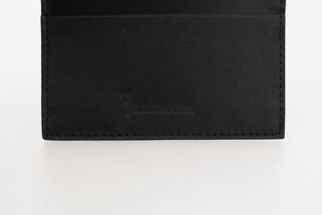Billionaire Italian Couture Black Leather Cardholder Wallet - Card Cases