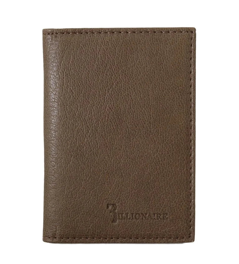 Billionaire Italian Couture Brown Leather Bifold Wallet - Wallets