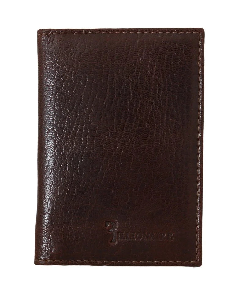 Billionaire Italian Couture Brown Leather Bifold Wallet - Wallets