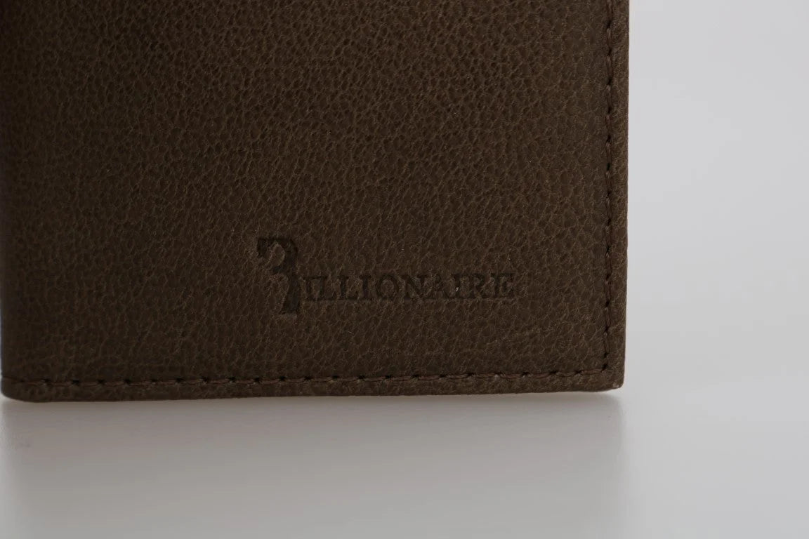 Billionaire Italian Couture Brown Leather Bifold Wallet - Wallets