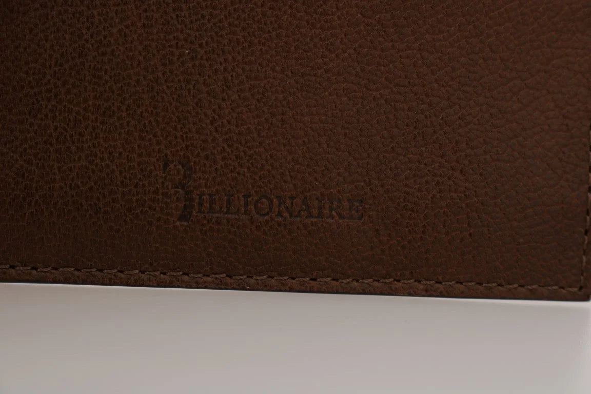 Billionaire Italian Couture Brown Leather Cardholder Wallet - Card Cases